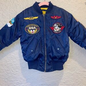 Disney Blue Bomber Jacket with Patches